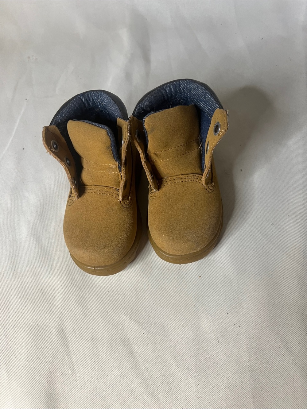 Kids Tan Lace-Up Ankle Boots with Padded Collar